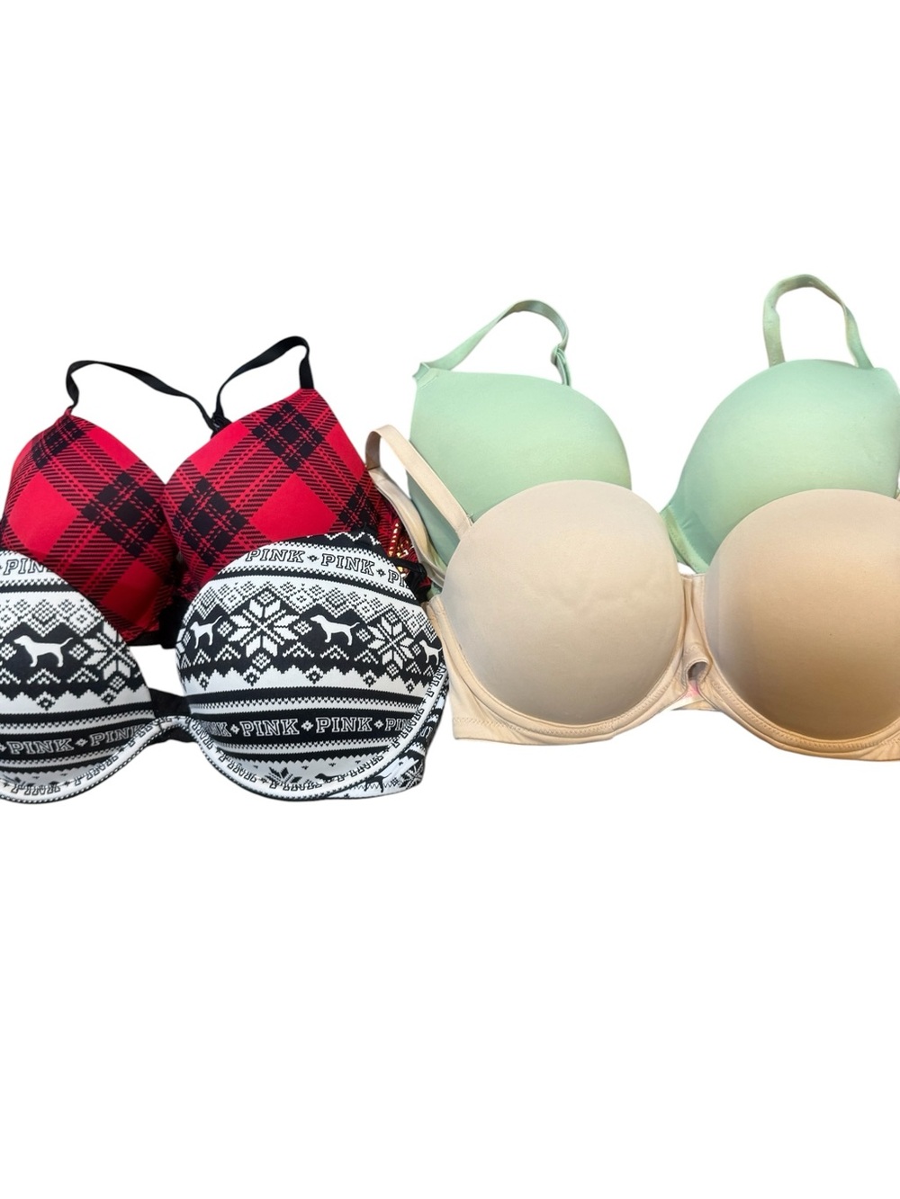 Victoria's Secret Pink Bra Lot Push Up Wired 34C 34D set of 4
